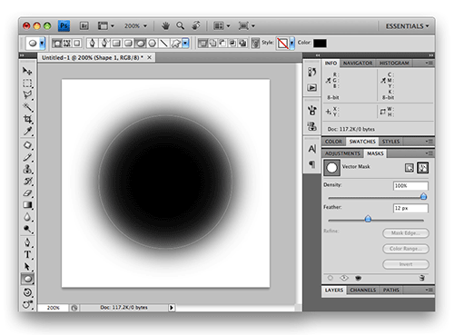 Photoshop's new mask panel